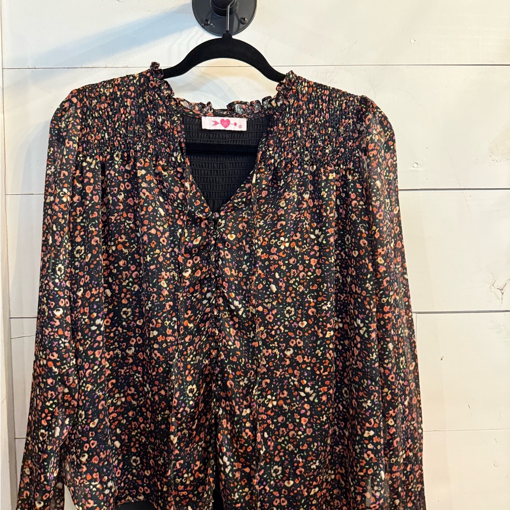 Floral Black Blouse (BUDDY LOVE)